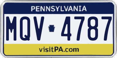 PA license plate MQV4787
