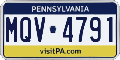 PA license plate MQV4791