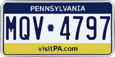 PA license plate MQV4797