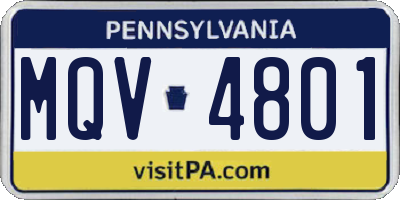 PA license plate MQV4801