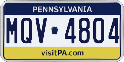 PA license plate MQV4804