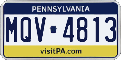 PA license plate MQV4813