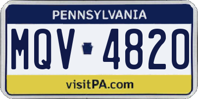 PA license plate MQV4820