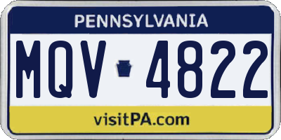 PA license plate MQV4822