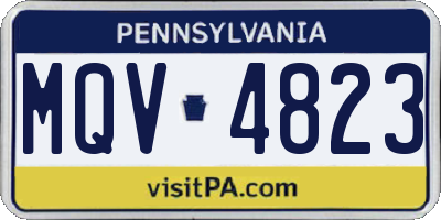 PA license plate MQV4823