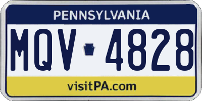 PA license plate MQV4828