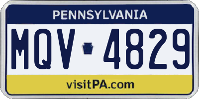 PA license plate MQV4829