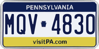 PA license plate MQV4830