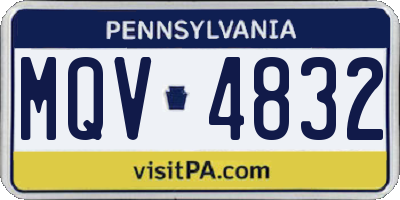 PA license plate MQV4832