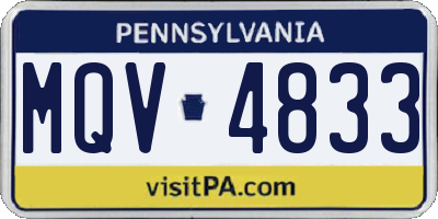 PA license plate MQV4833