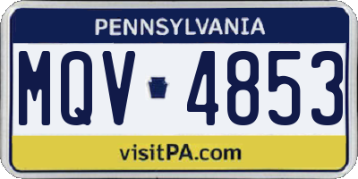 PA license plate MQV4853
