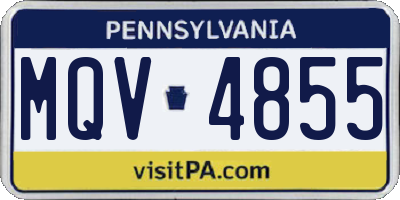 PA license plate MQV4855