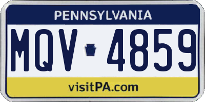 PA license plate MQV4859