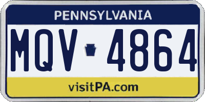 PA license plate MQV4864