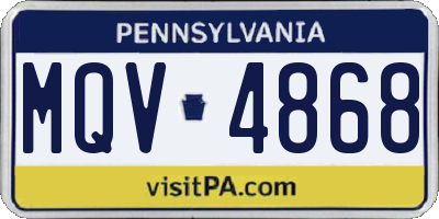 PA license plate MQV4868