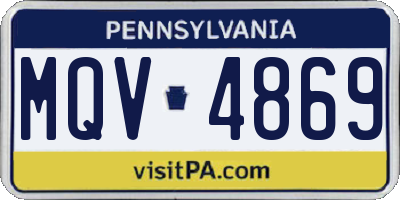 PA license plate MQV4869