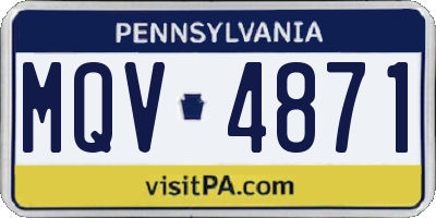 PA license plate MQV4871