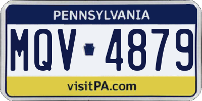 PA license plate MQV4879
