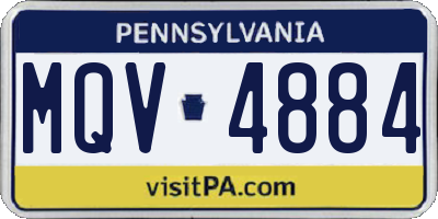 PA license plate MQV4884