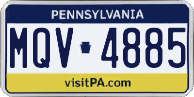 PA license plate MQV4885
