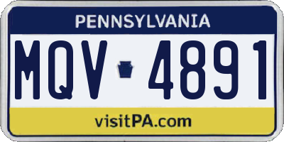 PA license plate MQV4891