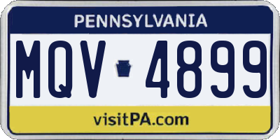 PA license plate MQV4899