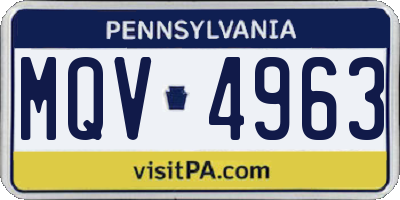 PA license plate MQV4963