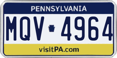 PA license plate MQV4964