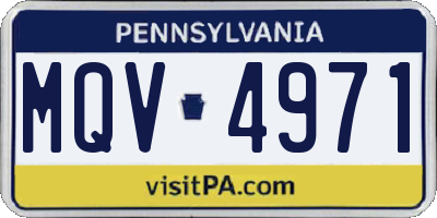 PA license plate MQV4971
