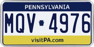 PA license plate MQV4976