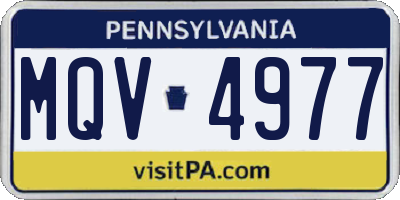 PA license plate MQV4977