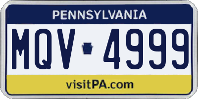 PA license plate MQV4999