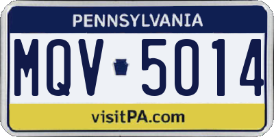 PA license plate MQV5014