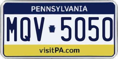 PA license plate MQV5050