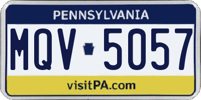 PA license plate MQV5057