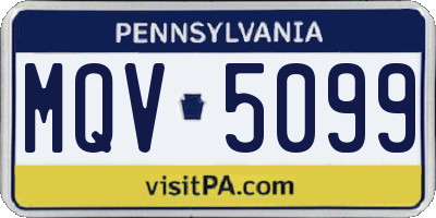 PA license plate MQV5099
