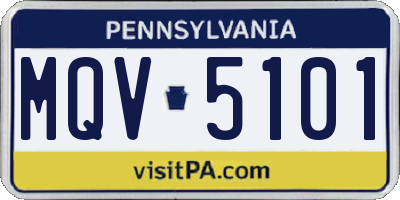 PA license plate MQV5101