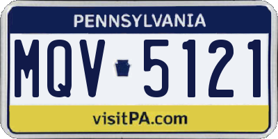 PA license plate MQV5121