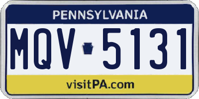 PA license plate MQV5131