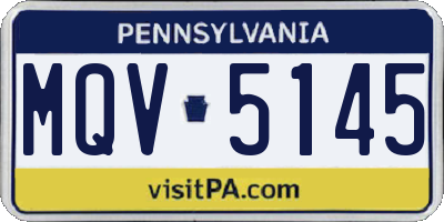 PA license plate MQV5145