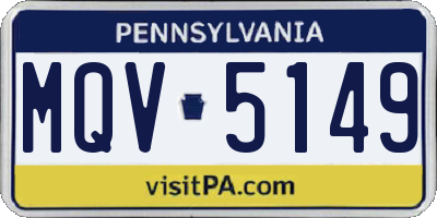 PA license plate MQV5149