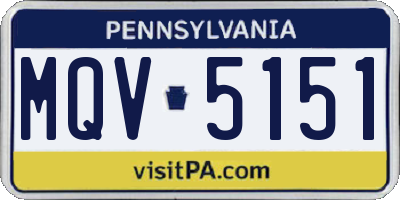 PA license plate MQV5151