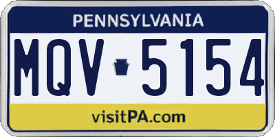 PA license plate MQV5154