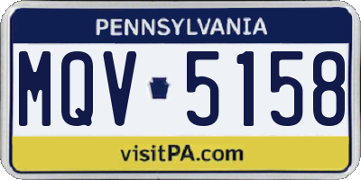 PA license plate MQV5158