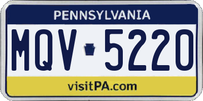 PA license plate MQV5220