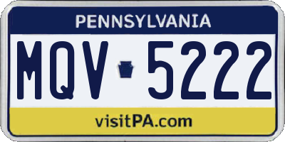 PA license plate MQV5222