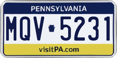 PA license plate MQV5231