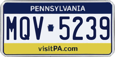 PA license plate MQV5239