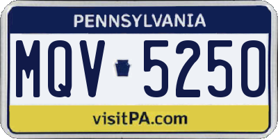 PA license plate MQV5250