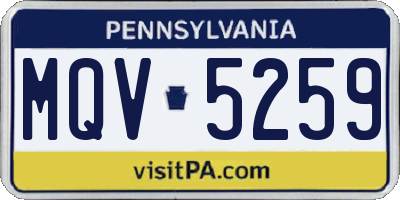 PA license plate MQV5259